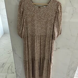 Elegant Brown Floral Dress Jillian Harris x Smash Tess